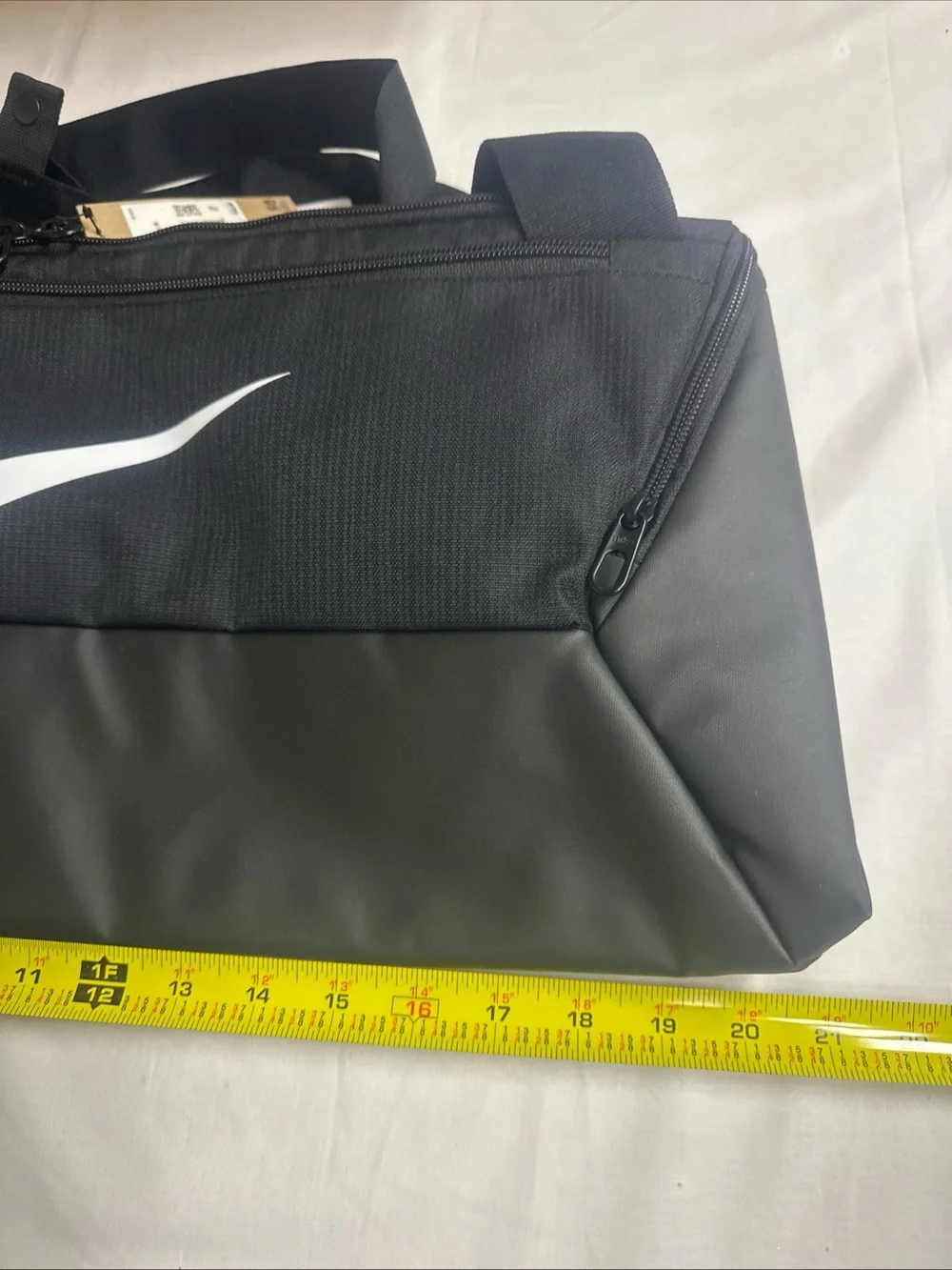 Nike Black Duffel Bag with White Swoosh Logo